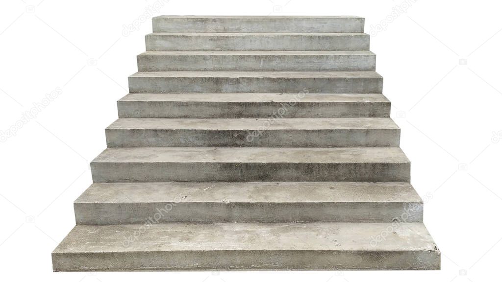 wide concrete staircase. isolated on white background