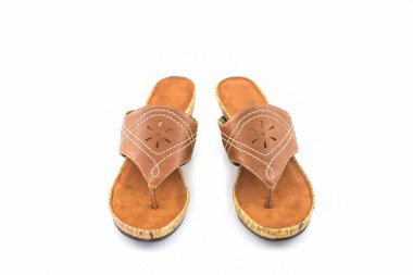 Kahverengi kadının ayakkabı.