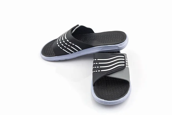 Sandalen Schuhe. Flip-Flops mit schwarzer Farbe. — Stockfoto