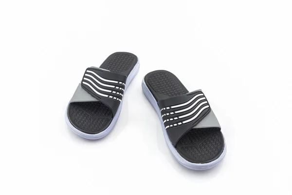 Sandals shoes. Black color flip flops. — Stock Photo, Image