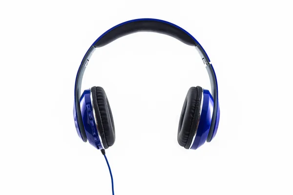 Niebieski słuchawki z bliska. — Zdjęcie stockowe
