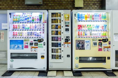 Vending machines of soft drinks and water. clipart
