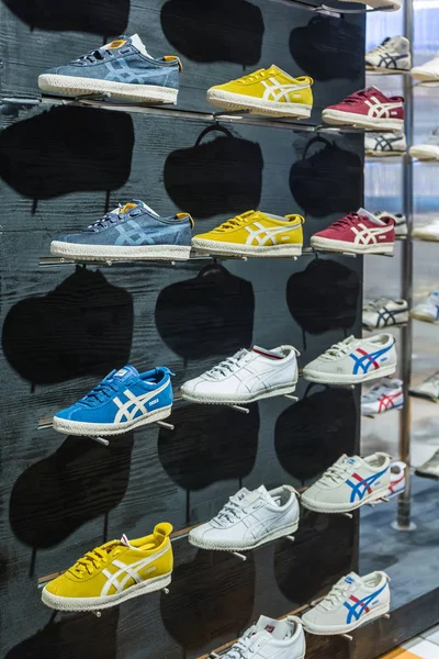 Onitsuka Tiger footwear in the store. — Stock Photo, Image
