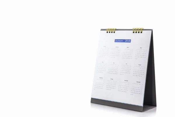 Weißes Papier Schreibtischspirale Kalender 2018. — Stockfoto