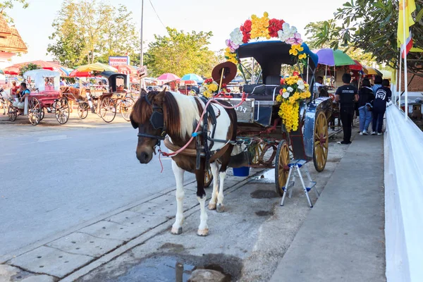 Horse Carriage at Wat Phra That Lampang Luang. — Stock Photo, Image