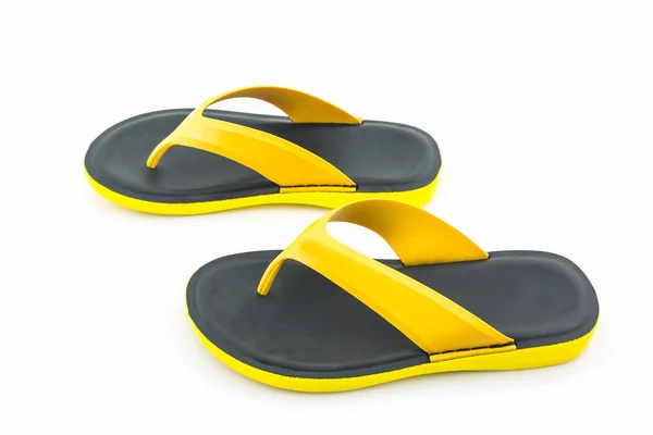 Colorful of Sandals shoes, Yellow and black flip flops. — Stock Photo, Image