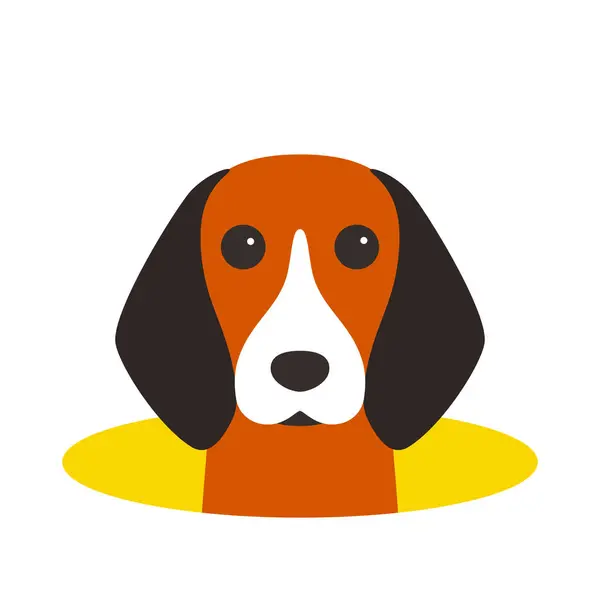 Cão do Beagle no buraco, assistindo, ilustração vetorial Vetor De Stock