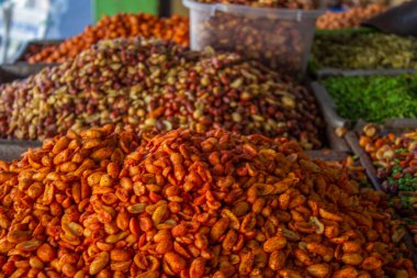 Mexican snack with peanuts, dried beans, sunflower seeds, dried peas with salty and spicy flavors