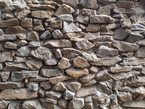 古城墙 由不同大小的石头制成 — 图库照片