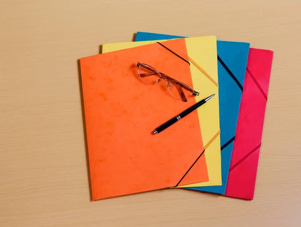 Office folders on desk — Stock Photo, Image