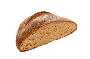 Çavdar ekmeği beyaz arka plan üzerinde izole. Seçici odak
