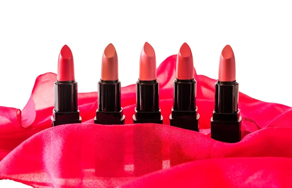 Güzel ruj beyaz arka plan üzerinde izole kümesi