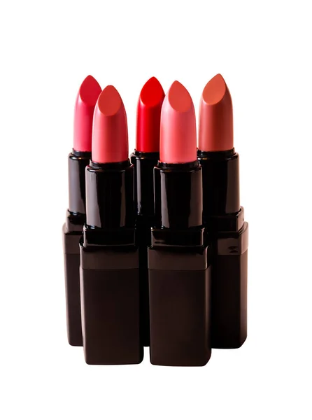 Beautiful lipsticks isolated on white background — Stock Photo, Image