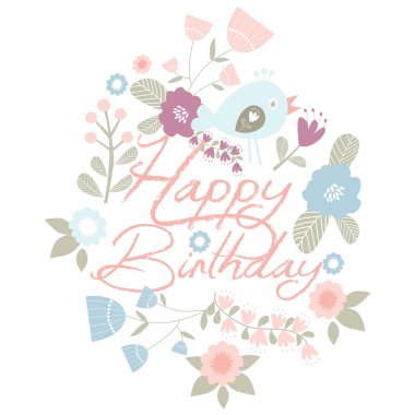 Doğum günü kartı vintage tarzı