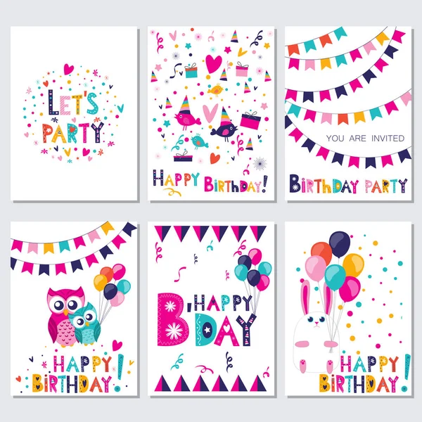 Happy Birthday. Let s party — Stock Vector