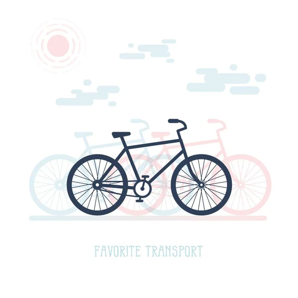 Simple illustration with a silhouette of bicycle — Stock Vector