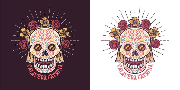 Calavera catrina dia de los muertos — Stockový vektor