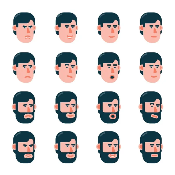 Голова человека с различными эмоциями — стоковый вектор