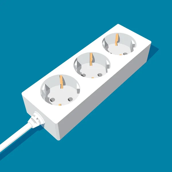 3d abstracte uitbreiding stopcontact met drie ingangen — Stockvector