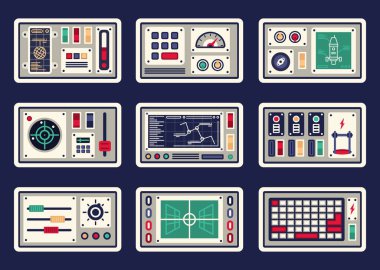 Different control panels clipart
