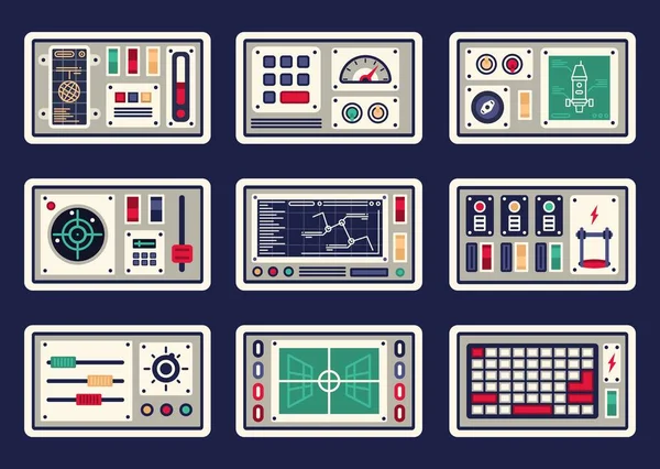 Diferentes paneles de control — Archivo Imágenes Vectoriales