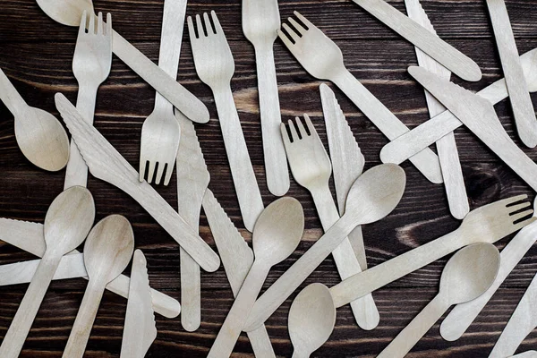 Disposable tableware from natural materials, wooden spoon, fork, knife, eco-friendly