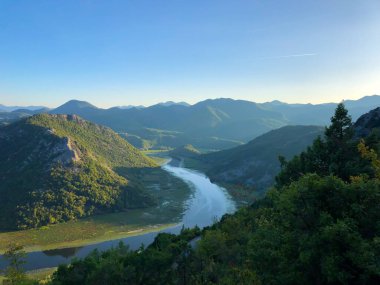Scenic panorama of the Crnoevich River in Montenegro.