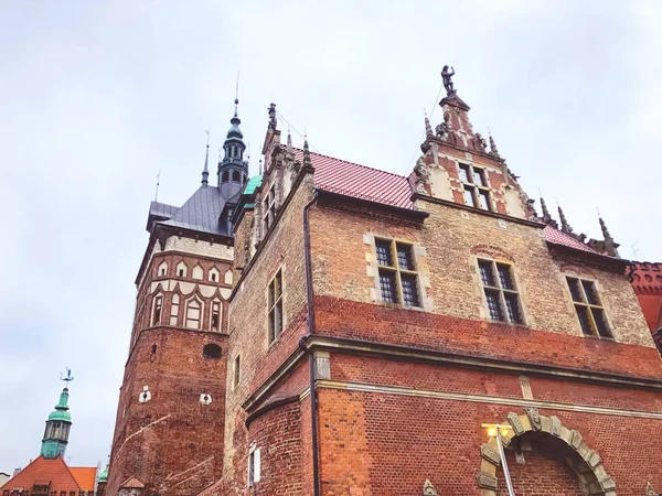 Oude stad in Gdansk, Polen. Gebouw gevel. — Stockfoto