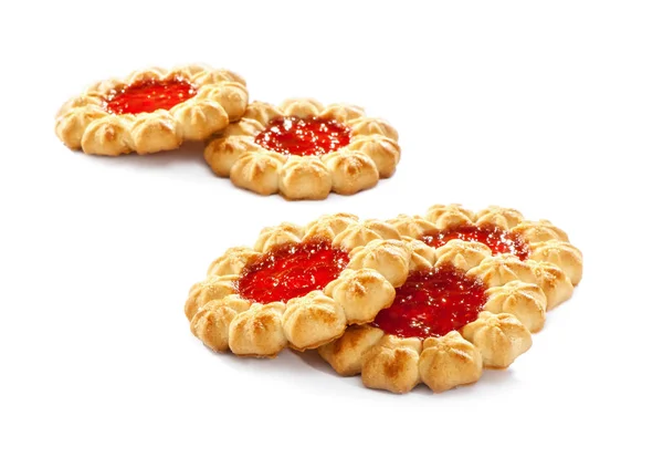 Berry jam cookies close-up diisolasi di latar belakang putih — Stok Foto