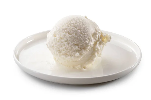 Ice cream scoop close-up isolated on white background — Stock Photo, Image