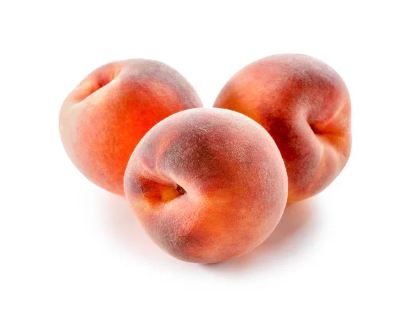 Peaches close-up isolated on white background — Stock Photo, Image