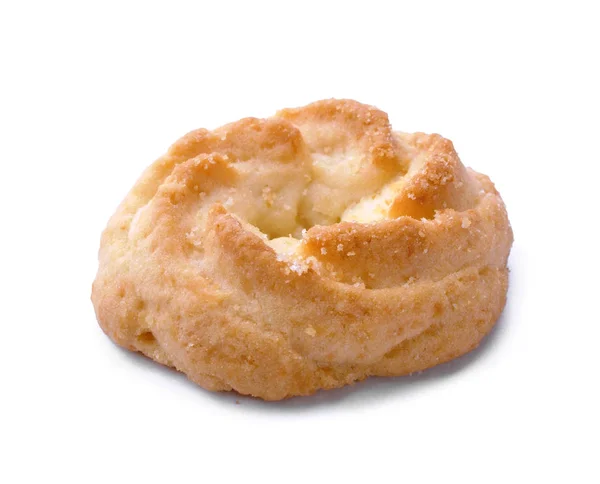 Hemmagjord Cookie Ökade Form Med Socker Närbild Vit Bakgrund — Stockfoto