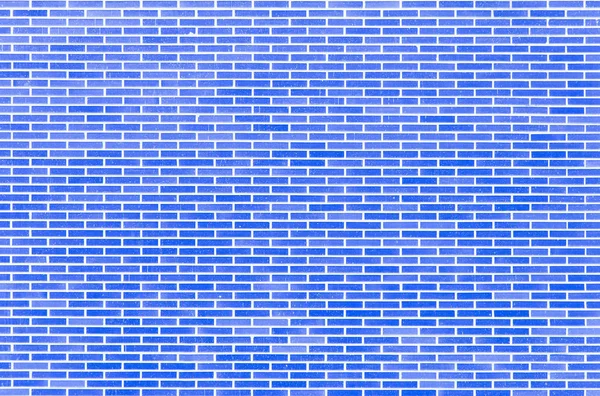 Valódi fal tömör kék téglából, vízszintes síkon — Stock Fotó