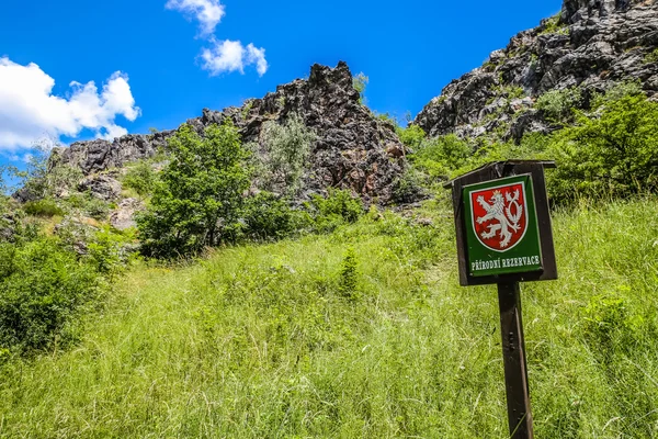 Nature Reserve Sign In Wild Sarka - Prague, Czech Republic