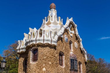Mantar ev-Park Guell, Barselona, İspanya, şeklinde