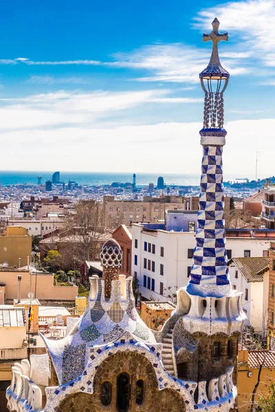 Tower Of Gate House - Park Guell, Barcelona, Espanha — Fotografia de Stock