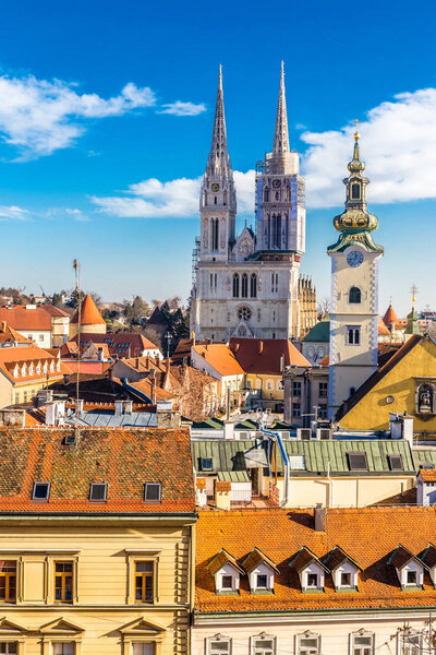 Zagreb With Cathedral And Church Tower - Croatia