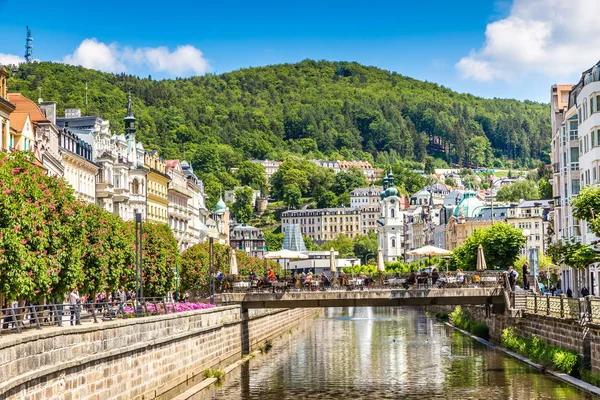 Karlovy Vary (Carlsbad) Centro da cidade, República Checa — Fotografia de Stock