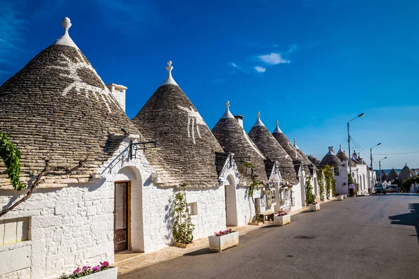 Vackra Staden Alberobello Med Trulli Hus Regionen Apulien Italien Europa — Stockfoto