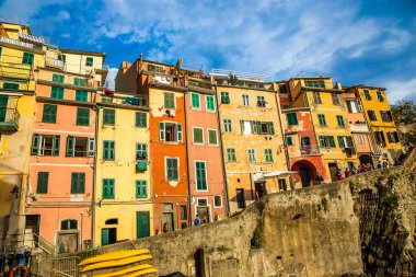 Renkli binalar - Cinque Terre, La Spezia, İtalya