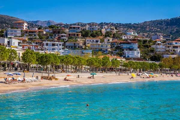 Himare Beach And Promenade - Vlore, Albania — Stock Photo, Image