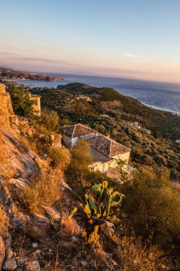 Himara Şatosundan Görünüm - Vlore, Arnavutluk, Avrupa