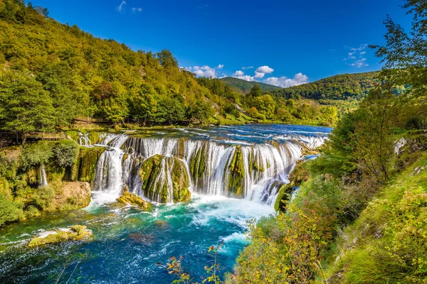 Strbacki Buk vízesés - Horvátország és Bosznia határ — Stock Fotó