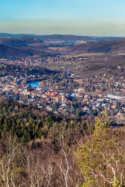 Berounka-völgy Hvizdinec Viewpoint-ból - Csehország — Stock Fotó