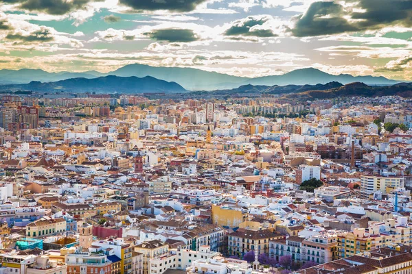 Malaga From Gibralfaro Viewpoint - Andalusia, Spain Стоковое Фото