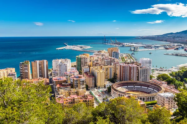 Malaga From Gibralfaro Viewpoint - Andalusia, Spain — стоковое фото