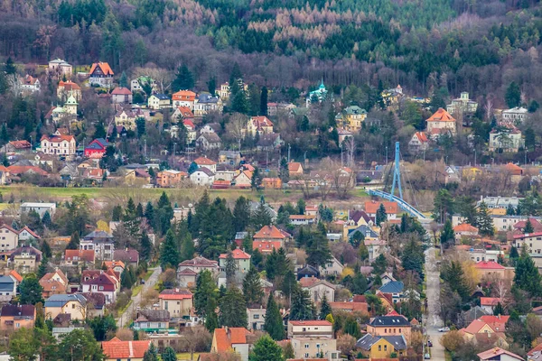 Utsikt Över Dobrichovice City Från Krasna Stran Viewpoint Karlik Tjeckien — Stockfoto