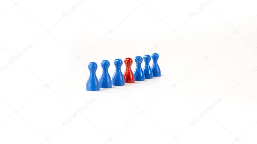 red and blue figures