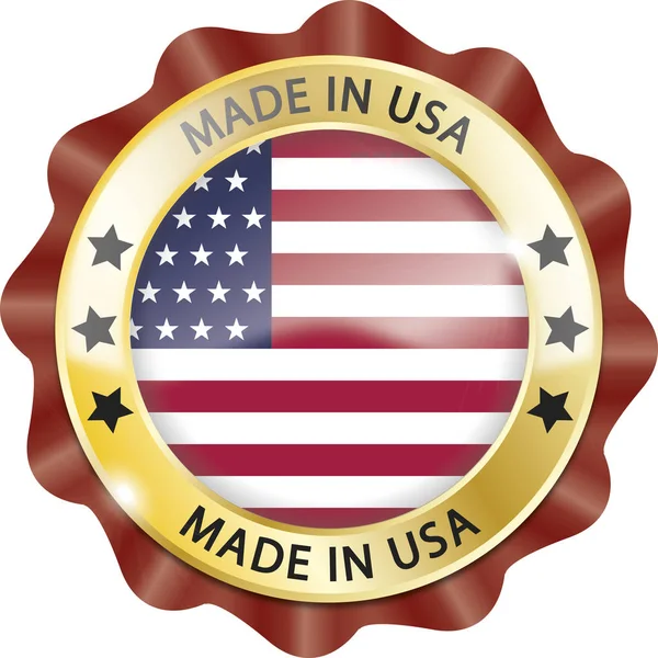 Gjort Usa Emblem Guld — Stockfoto