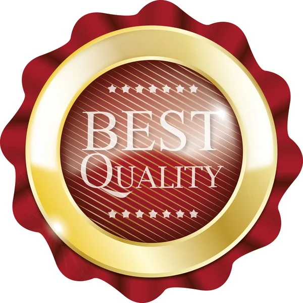 Silver best quality badge red